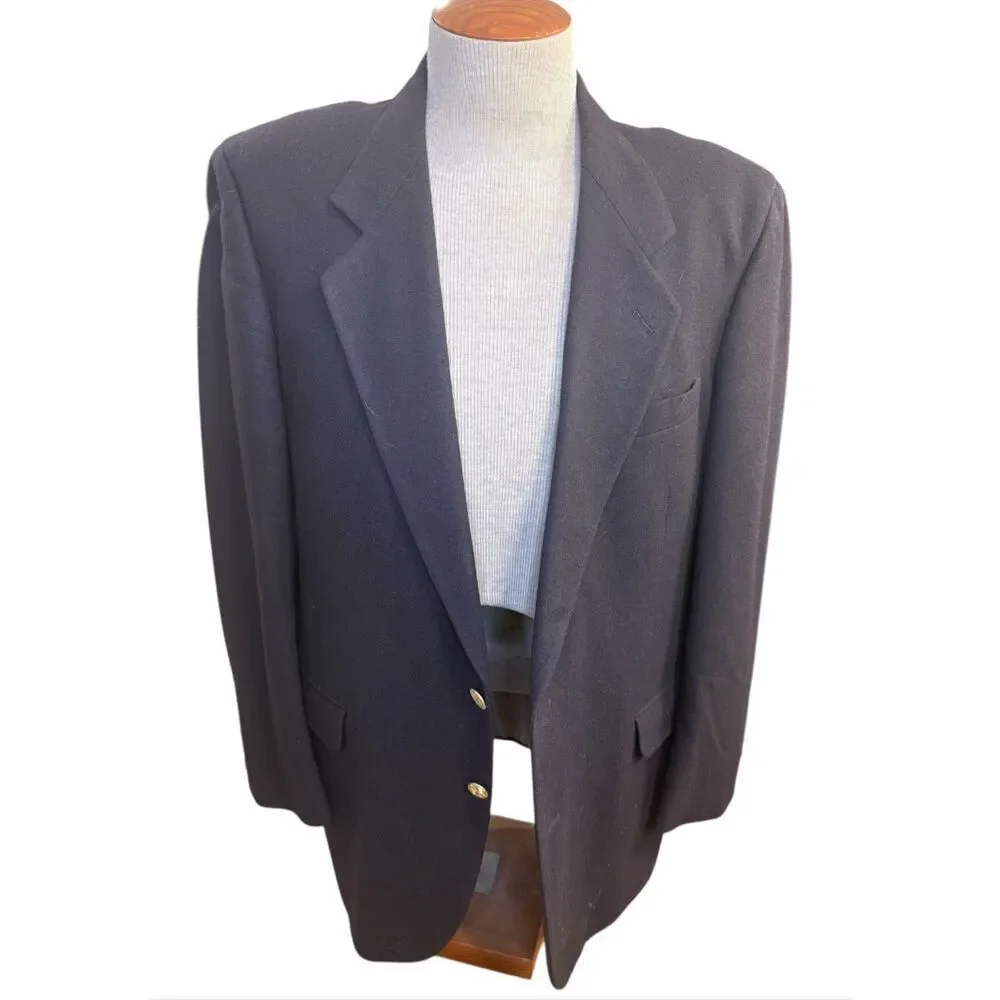 Antonio Parillo Cashmere/Wool Sport Coat Blazer 44L Vtg Gold Buttons Italy